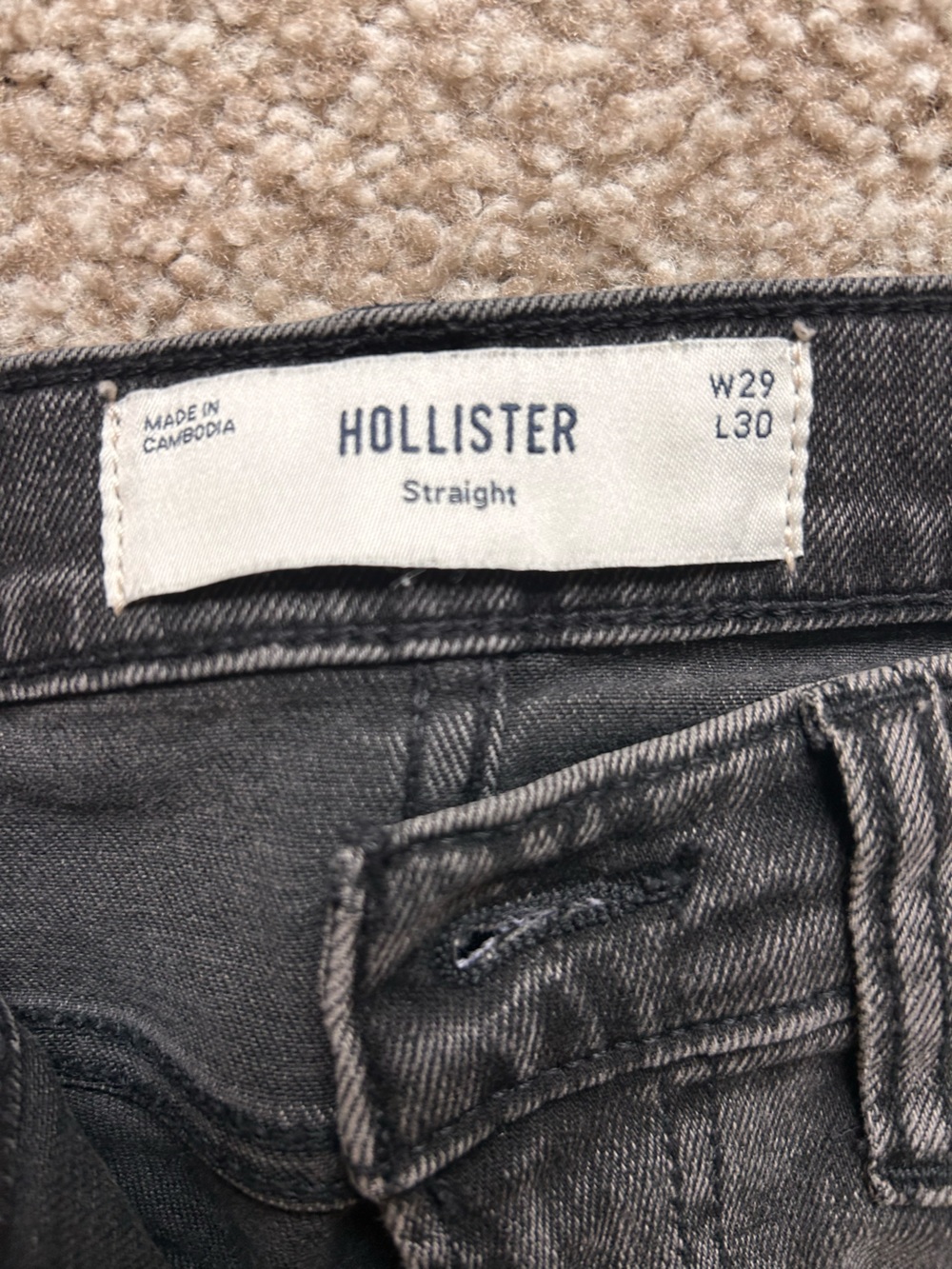 Hollister Men's Straight Jeans in Washed Charcoal